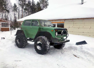 Всюдихід на базі Ниви з двигуном від Оки і колесами від Уралу