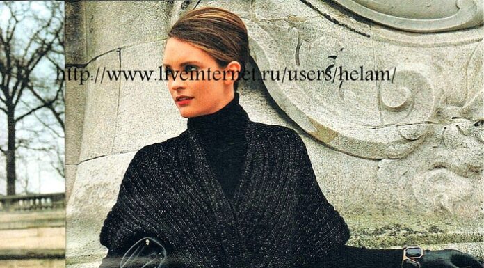 Стильна накидка-жилет спицями: майстер-клас