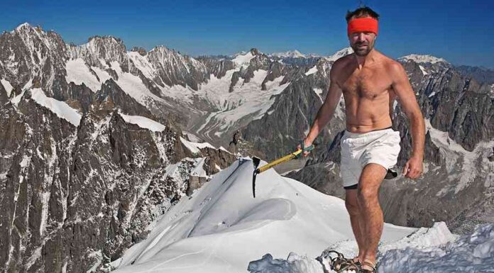 «крижана людина ” вім хоф, що підкорює гори в одних шортах